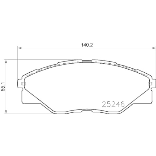 Bremsbelagsatz Scheibenbremse Hella 8DB 355 019-811 f&uuml;r Toyota Amc Vorderachse