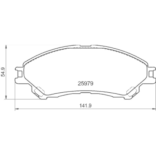 Bremsbelagsatz Scheibenbremse Hella 8DB 355 021-461 f&uuml;r Mitsubishi Nissan Suzuki