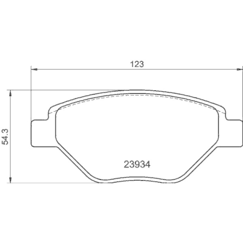 Bremsbelagsatz Scheibenbremse Hella 8DB 355 010-551 f&uuml;r Renault Vorderachse