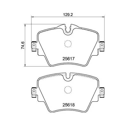 Bremsbelagsatz Scheibenbremse Hella 8DB 355 023-131 f&uuml;r Bmw Toyota Mini Amc