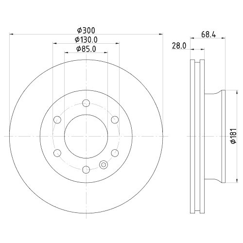 Bremsscheibe Hella 8DD 355 129-281 Pro High Carbon f&uuml;r Audi Mercedes Benz Seat