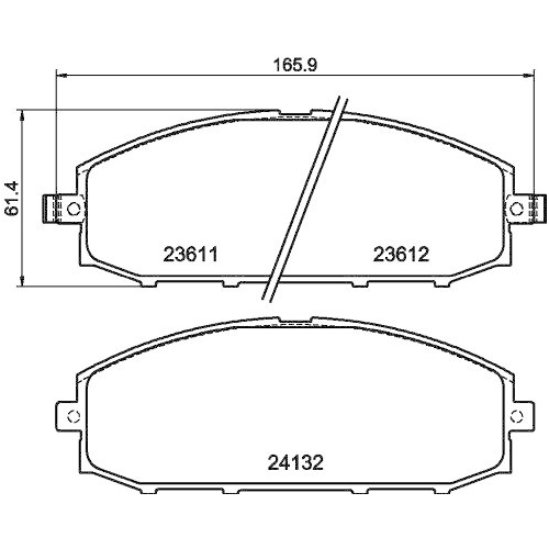 Bremsbelagsatz Scheibenbremse Hella 8DB 355 010-511 f&uuml;r Nissan Infiniti