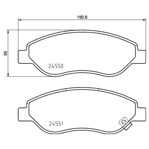 Bremsbelagsatz Scheibenbremse Hella 8DB 355 013-401 f&uuml;r Opel Vauxhall