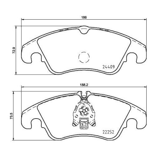 Bremsbelagsatz Scheibenbremse Hella 8DB 355 023-221 f&uuml;r Audi Seat Skoda VW Amc