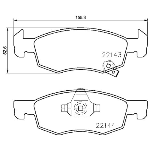Bremsbelagsatz Scheibenbremse Hella 8DB 355 023-261 f&uuml;r Opel Vauxhall