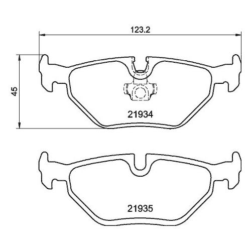 Bremsbelagsatz Scheibenbremse Hella 8DB 355 009-051 f&uuml;r Saab Baic Hinterachse