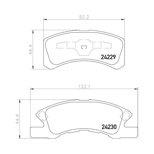 Bremsbelagsatz Scheibenbremse Hella 8DB 355 012-051 f&uuml;r Daihatsu Mitsubishi