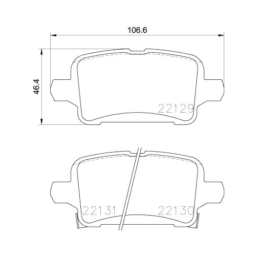 Bremsbelagsatz Scheibenbremse Hella 8DB 355 024-911 f&uuml;r Opel Vauxhall Chevrolet