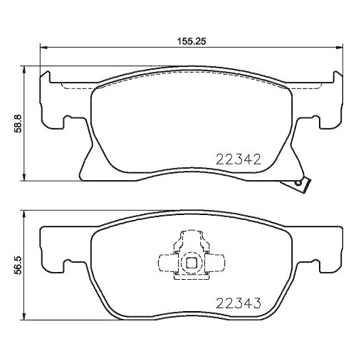 Bremsbelagsatz Scheibenbremse Hella 8DB 355 024-771 f&uuml;r Opel Vauxhall Holden Amc