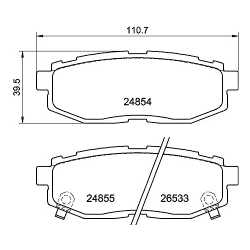 Bremsbelagsatz Scheibenbremse Hella 8DB 355 014-341 f&uuml;r Subaru Toyota