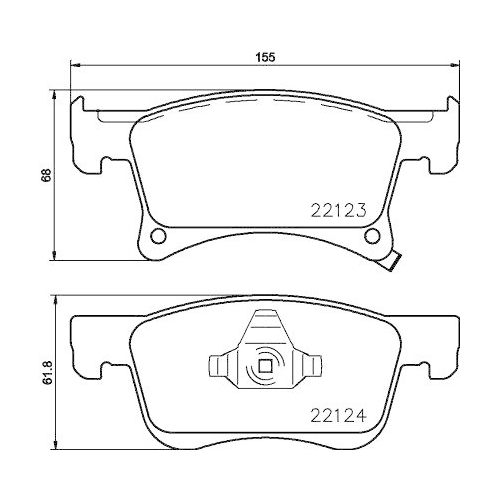 Bremsbelagsatz Scheibenbremse Hella 8DB 355 023-021 für Opel Vauxhall Buick Amc