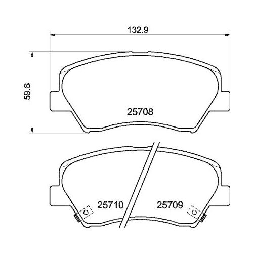 Bremsbelagsatz Scheibenbremse Hella 8DB 355 021-781 f&uuml;r Hyundai Kia Amc