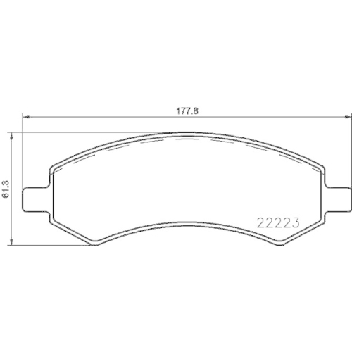 Bremsbelagsatz Scheibenbremse Hella 8DB 355 023-331 f&uuml;r Chrysler Dodge Amc