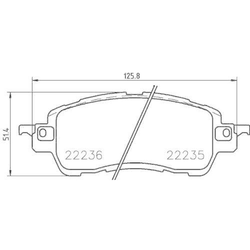 Bremsbelagsatz Scheibenbremse Hella 8DB 355 024-721 f&uuml;r Mazda Nissan Toyota Amc