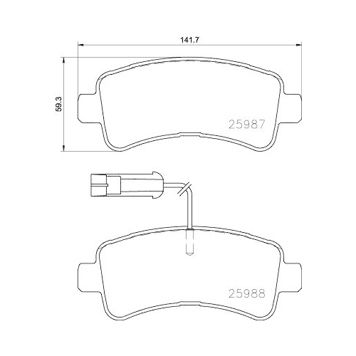Bremsbelagsatz Scheibenbremse Hella 8DB 355 024-871 f&uuml;r Citro&euml;n Fiat Peugeot Amc
