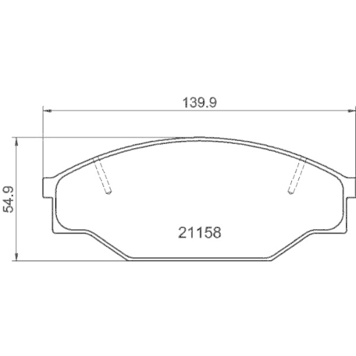 Bremsbelagsatz Scheibenbremse Hella 8DB 355 006-121 f&uuml;r Audi Nissan Toyota VW