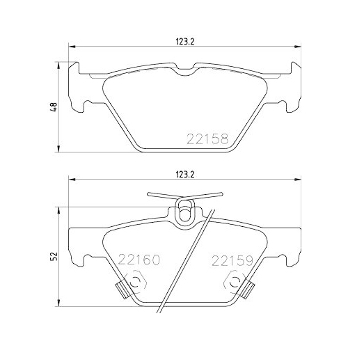 Bremsbelagsatz Scheibenbremse Hella 8DB 355 023-341 f&uuml;r Subaru Amc Hinterachse