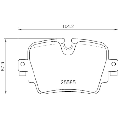 Bremsbelagsatz Scheibenbremse Hella 8DB 355 021-161 f&uuml;r Jaguar Amc Hinterachse