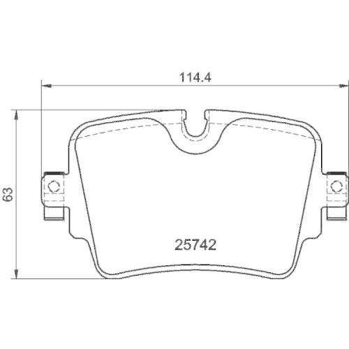 Bremsbelagsatz Scheibenbremse Hella 8DB 355 021-391 f&uuml;r Jaguar Amc Hinterachse