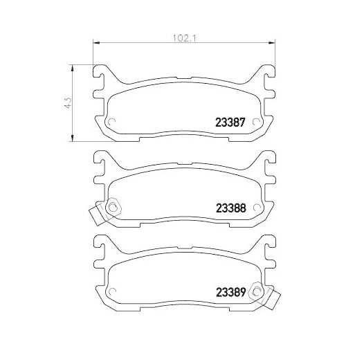 Brake Pad Set Disc Brake Hella 8DB 355 009-911 for Mazda Mitsubishi Nissan