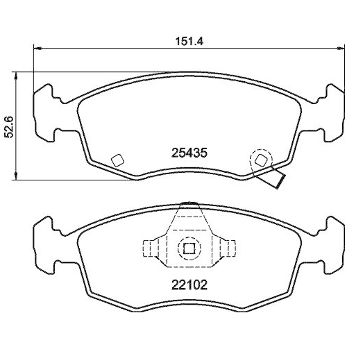 Bremsbelagsatz Scheibenbremse Hella 8DB 355 021-751 f&uuml;r Fiat Ferrari Amc