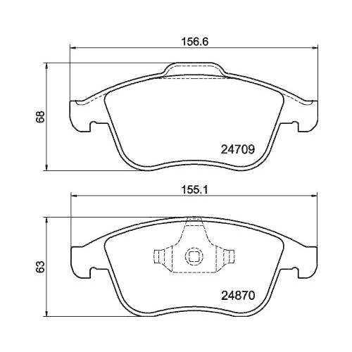 Bremsbelagsatz Scheibenbremse Hella 8DB 355 014-801 f&uuml;r Renault Renault Trucks