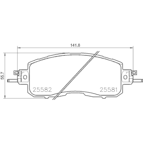 Bremsbelagsatz Scheibenbremse Hella 8DB 355 023-321 f&uuml;r Nissan Infiniti Amc