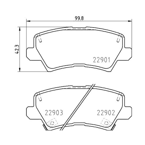 Bremsbelagsatz Scheibenbremse Hella 8DB 355 037-921 f&uuml;r Kia Amc Hinterachse