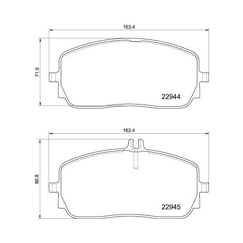 Bremsbelagsatz Scheibenbremse Hella 8DB 355 039-011 f&uuml;r Mercedes Benz Amc