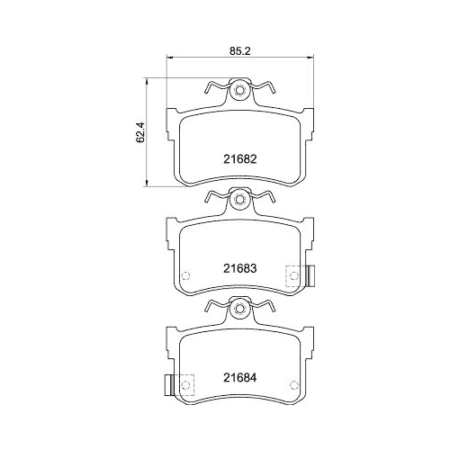 Brake Pad Set Disc Brake Hella 8DB 355 018-611 for MG Rover Amc Rear Axle