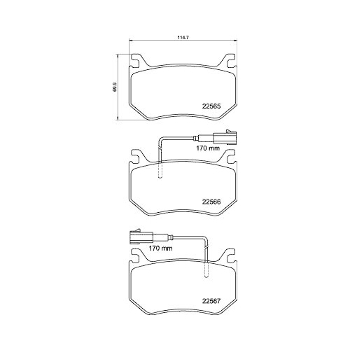 Bremsbelagsatz Scheibenbremse Hella 8DB 355 039-031 f&uuml;r Alfa Romeo Amc