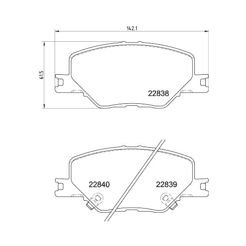 Bremsbelagsatz Scheibenbremse Hella 8DB 355 039-061 f&uuml;r Opel Vauxhall Amc