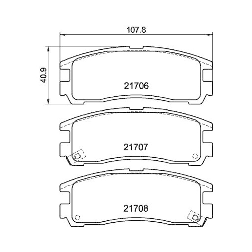 Bremsbelagsatz Scheibenbremse Hella 8DB 355 016-591 f&uuml;r Chrysler Dodge Nissan