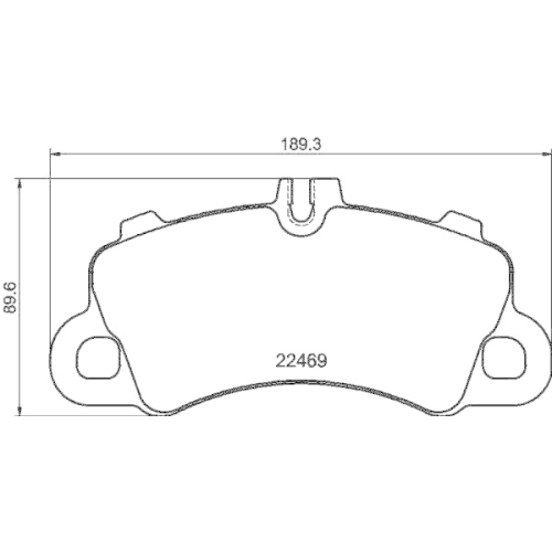Bremsbelagsatz Scheibenbremse Hella 8DB 355 039-101 f&uuml;r Porsche Amc Vorderachse