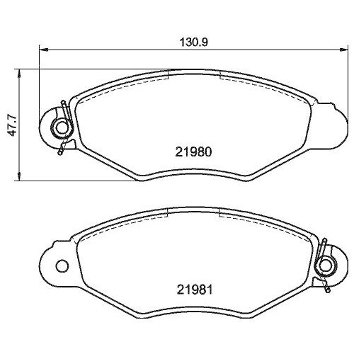 Bremsbelagsatz Scheibenbremse Hella 8DB 355 012-711 f&uuml;r Renault Vorderachse