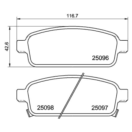Bremsbelagsatz Scheibenbremse Hella 8DB 355 024-861 f&uuml;r Opel Cadillac Amc
