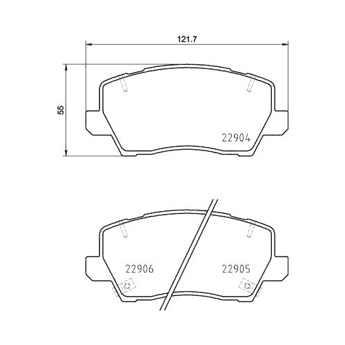 Bremsbelagsatz Scheibenbremse Hella 8DB 355 039-491 f&uuml;r Kia Vorderachse