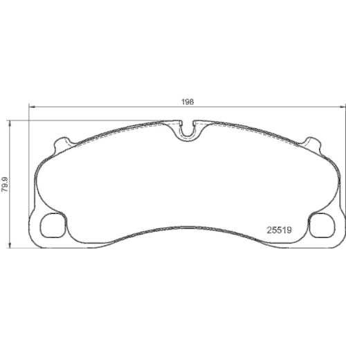 Bremsbelagsatz Scheibenbremse Hella 8DB 355 039-991 f&uuml;r Porsche Vorderachse