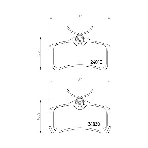 Bremsbelagsatz Scheibenbremse Hella 8DB 355 011-511 f&uuml;r Toyota Hinterachse