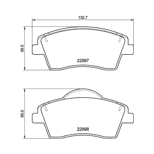 Bremsbelagsatz Scheibenbremse Hella 8DB 355 040-351 für Vorderachse