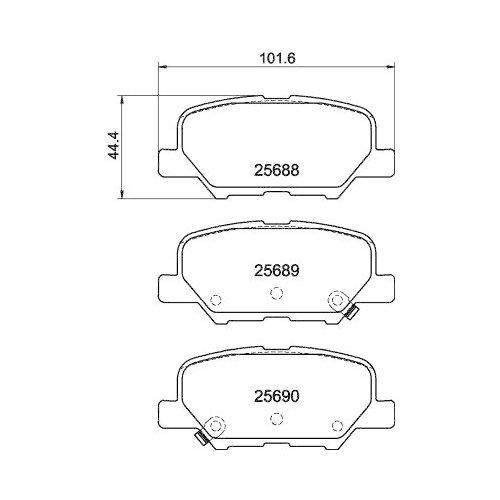 Bremsbelagsatz Scheibenbremse Hella 8DB 355 020-291 f&uuml;r Citro&euml;n Mazda Mitsubishi