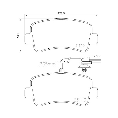 Bremsbelagsatz Scheibenbremse Hella 8DB 355 015-301 für Nissan Opel Renault