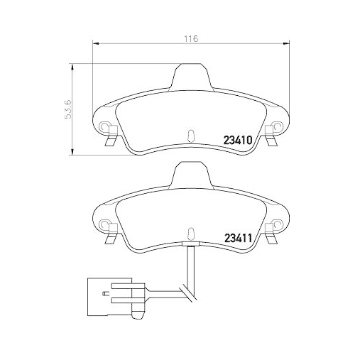 Bremsbelagsatz Scheibenbremse Hella 8DB 355 012-201 f&uuml;r Citro&euml;n Ford Ford Usa