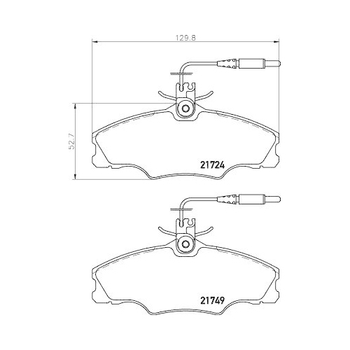 Bremsbelagsatz Scheibenbremse Hella 8DB 355 018-201 f&uuml;r Citro&euml;n Peugeot Amc