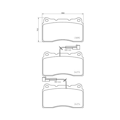 Bremsbelagsatz Scheibenbremse Hella 8DB 355 012-291 f&uuml;r Alfa Romeo Fiat Ferrari