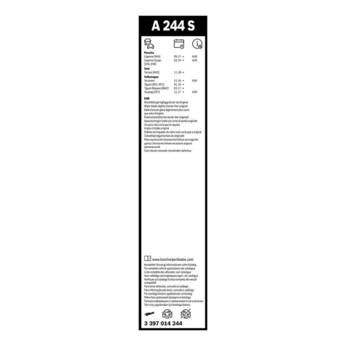 Wischblatt Bosch 3397014244 Aerotwin für Seat VW Vorne