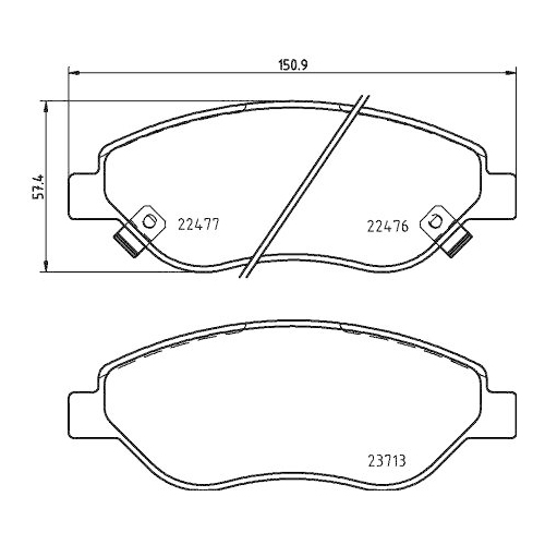 Bremsbelagsatz Scheibenbremse Hella 8DB 355 025-631 f&uuml;r Fiat Vorderachse