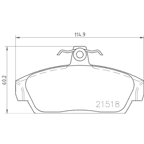 Brake Pad Set Disc Brake Hella 8DB 355 018-081 for MG Rover Front Axle