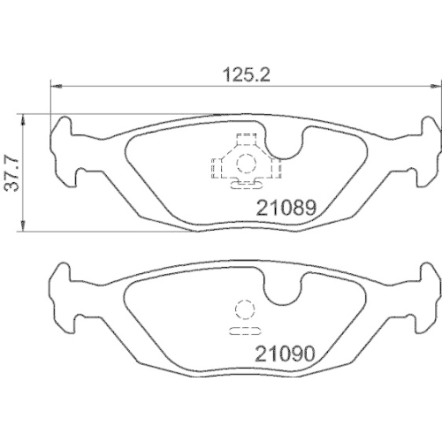 Bremsbelagsatz Scheibenbremse Hella 8DB 355 007-521 f&uuml;r Saab Volvo Hinterachse