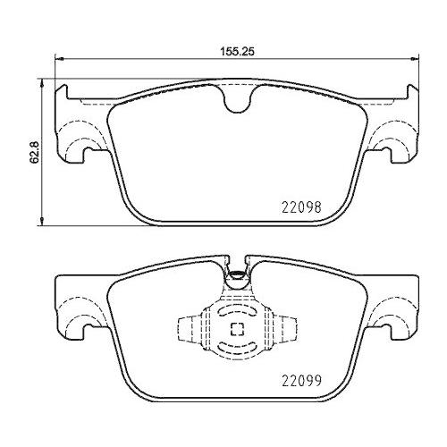 Bremsbelagsatz Scheibenbremse Hella 8DB 355 025-531 f&uuml;r Volvo Amc Vorderachse